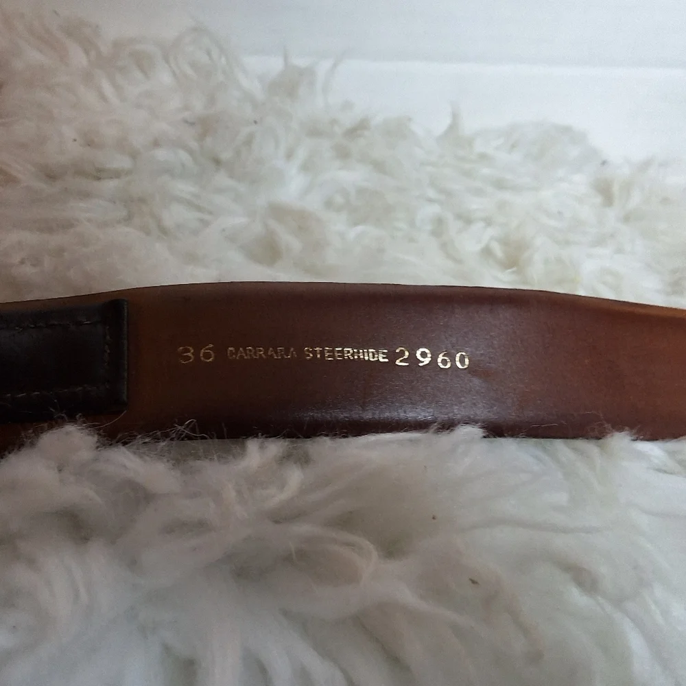 Vintage Soft Steerhide Brown Leather Belt 36